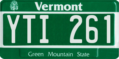 VT license plate YTI261