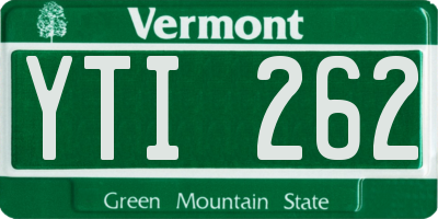 VT license plate YTI262