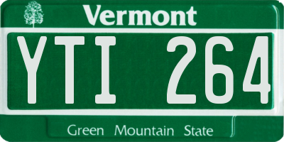 VT license plate YTI264