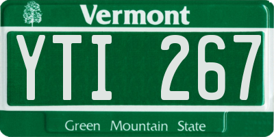 VT license plate YTI267