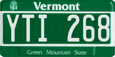 VT license plate YTI268