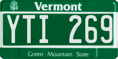 VT license plate YTI269
