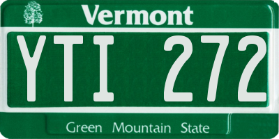 VT license plate YTI272