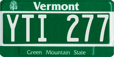 VT license plate YTI277