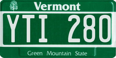 VT license plate YTI280
