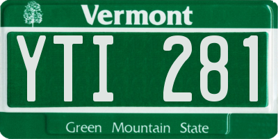 VT license plate YTI281