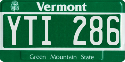 VT license plate YTI286