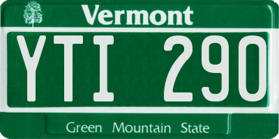 VT license plate YTI290
