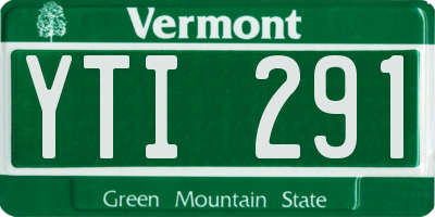 VT license plate YTI291