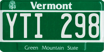 VT license plate YTI298