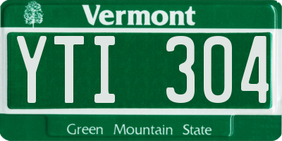 VT license plate YTI304