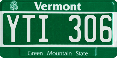 VT license plate YTI306
