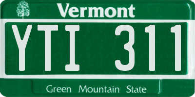VT license plate YTI311