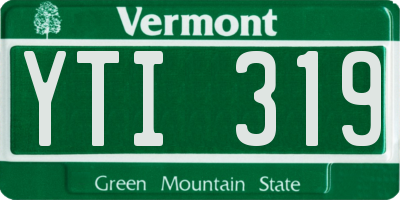 VT license plate YTI319