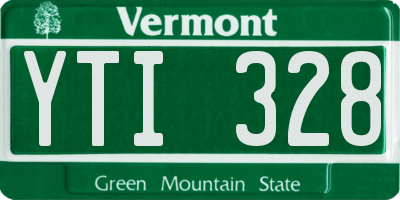 VT license plate YTI328