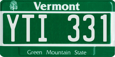 VT license plate YTI331
