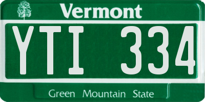 VT license plate YTI334