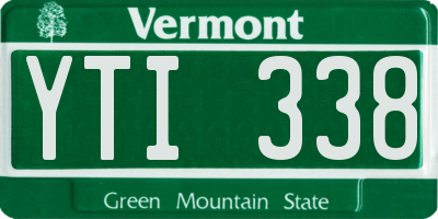 VT license plate YTI338