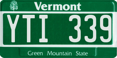 VT license plate YTI339
