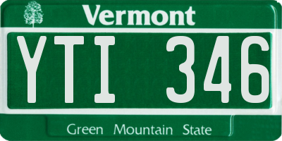 VT license plate YTI346