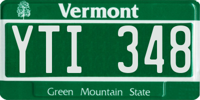 VT license plate YTI348