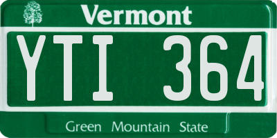 VT license plate YTI364