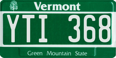 VT license plate YTI368