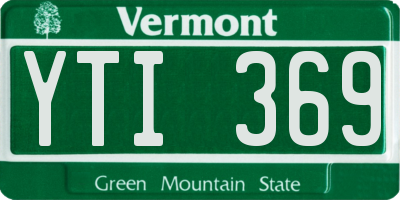 VT license plate YTI369