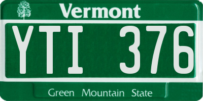 VT license plate YTI376