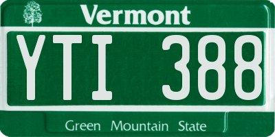 VT license plate YTI388