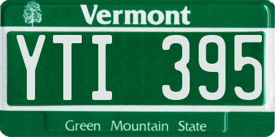 VT license plate YTI395