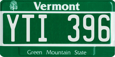 VT license plate YTI396