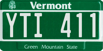 VT license plate YTI411