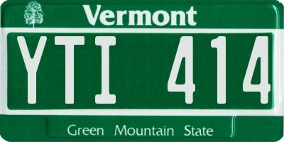 VT license plate YTI414
