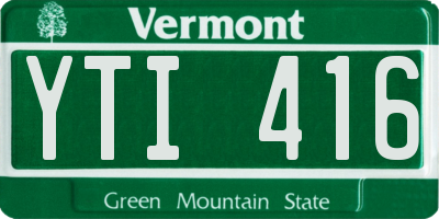 VT license plate YTI416