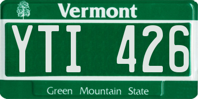 VT license plate YTI426