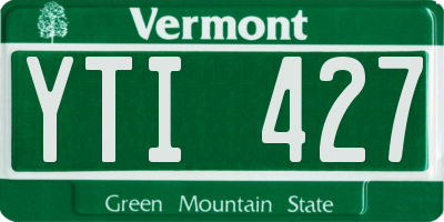 VT license plate YTI427