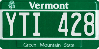 VT license plate YTI428