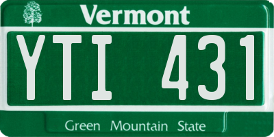 VT license plate YTI431