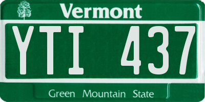 VT license plate YTI437