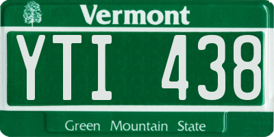 VT license plate YTI438