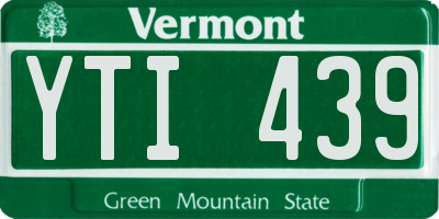 VT license plate YTI439