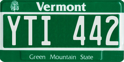 VT license plate YTI442