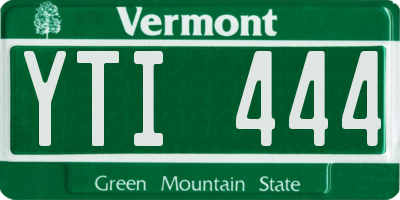 VT license plate YTI444