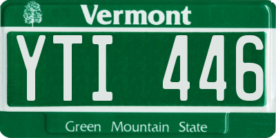 VT license plate YTI446
