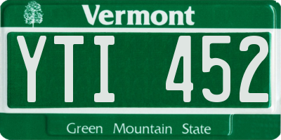 VT license plate YTI452