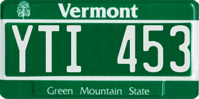 VT license plate YTI453