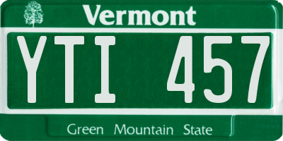 VT license plate YTI457
