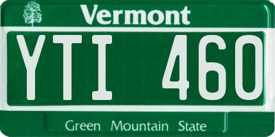 VT license plate YTI460
