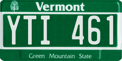 VT license plate YTI461